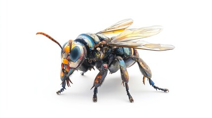 Close-up of a colorful bee