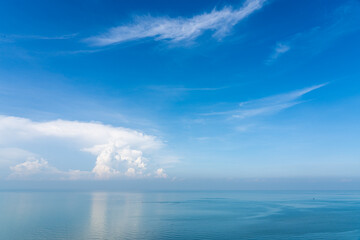 View of blue sky and ocean with white cloud