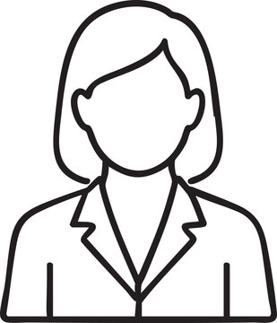 Professional Woman Silhouette Icon Minimalist Vector Portrait for Business & Social Media (Similar to Bundle_127.eps)