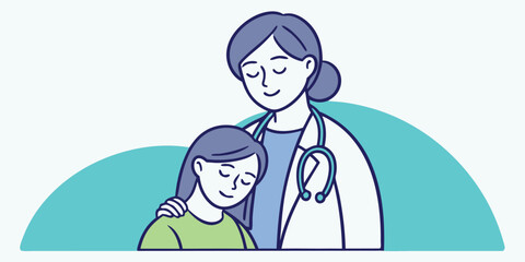 Doctor comforting patient care medical