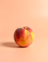 Ripe peach fruit: Capture the succulent sweetness of summer with this close-up shot of a ripe peach...