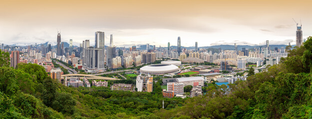 Aerial view of landscape in shenzhen city, China