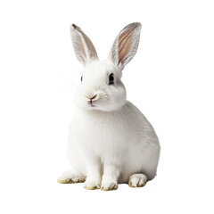 Obraz premium A white rabbit isolated on transparent background
