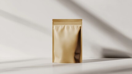 Beige pouch on a white surface (1)