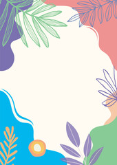 frame with tropical flowers. Vector banner