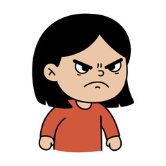 Angry Female Kid Cartoon Graphic