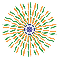 15 August Indian Flag for Independence Day. EPS Vector Illustration