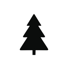 Obraz premium Filename hint: 'Pending 15'. Focus only on what is visible.Title: Black silhouette of a stylized evergreen