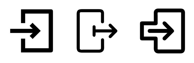 Login and Logout Icon Design for User Interface and Apps