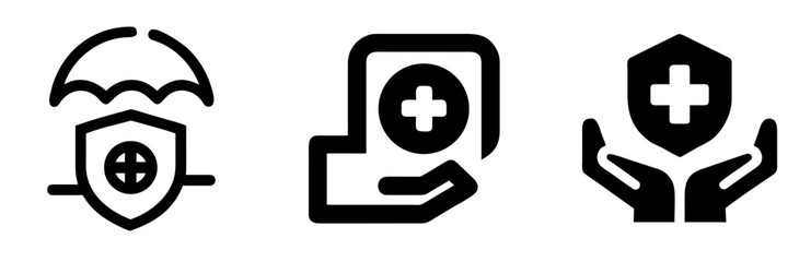 Obraz premium Medical Insurance Icon - Outline Vector Line Art