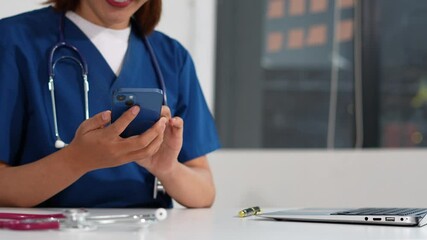 Medicine doctor hand working with modern digital smartphone and  computer interface as medical network concept. - Powered by Adobe