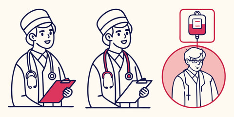 Doctors with medical equipment healthcare clinic