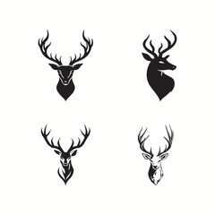 Deer Black Symbol Elk Animals Deer Design