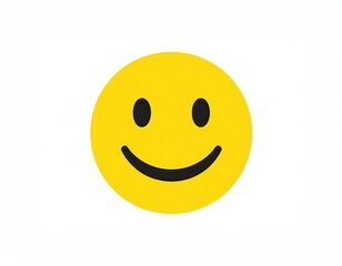Fototapeta premium Simple Yellow Smiley Face: A Minimalist Joyful Design