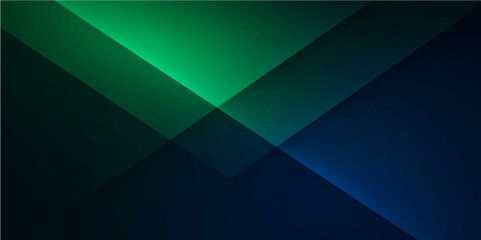 Abstract green and blue overlapping geometric background with modern gradient design