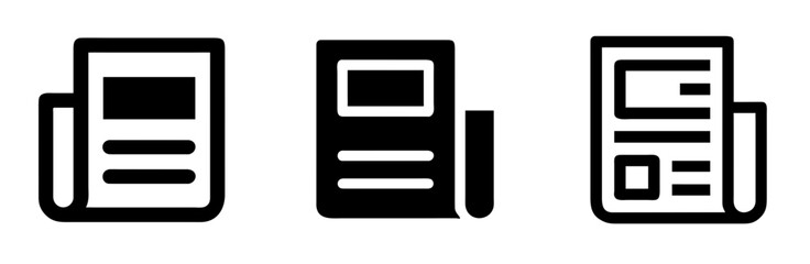 Obraz premium Newspaper Icon - Outline Vector Line Art