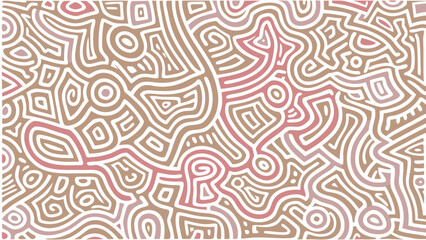 Fototapeta premium Abstract background with swirling lines and geometric shapes in muted pink and beige tones design