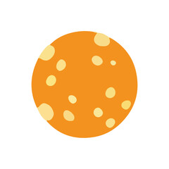 Simple orange round food item with light spots.