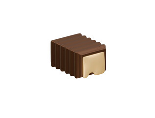 chocolate with caramel icon 3d illustration render