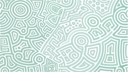 Abstract light green and white background with circles and geometric shapes pattern design element