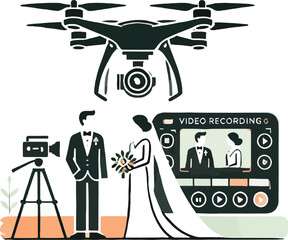 Modern wedding ceremony captured by drone videography and professional filmmaking