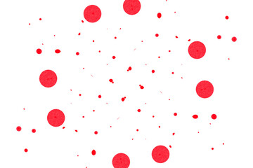 Red paint splatter dots for digital art, poster accents, and creative background effects