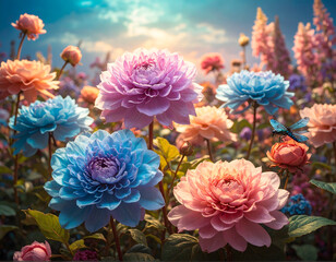 An ultra-detailed extreme close-up of a rose with surrounding flowers, captured in soft light. A cinematic and emotional scene perfect for visual storytelling, branding, and artistic use.
