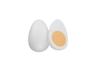 salted egg icon 3d illustration render