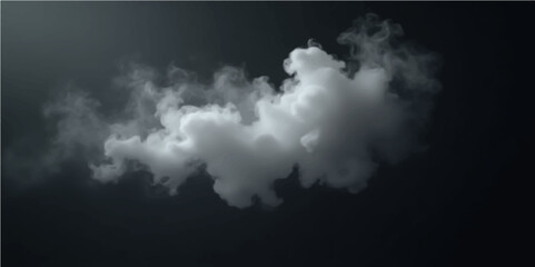 Ethereal Cloud in the Darkness: A wispy, photorealistic cloud drifts through a dark, mysterious expanse, evoking a sense of wonder, contemplation, and the ephemeral nature of existence.