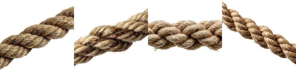Rope Segments: Nautical and Industrial Strength on White