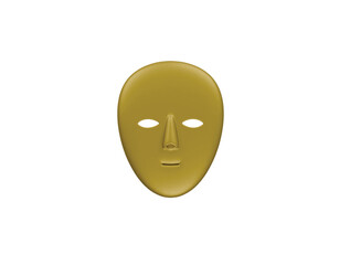 wooden mask icon 3d illustration render