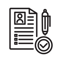 Approved Resume Document Icon with Personal Profile and Checkmark