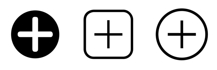 Obraz premium Plus Icon - Simple Line Art Symbol