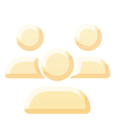 3d Cream color person icon vector illustration