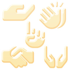 3D Cream color hand sign icon
