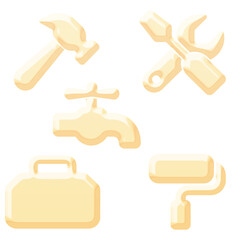 vector set of Cream color tools icons