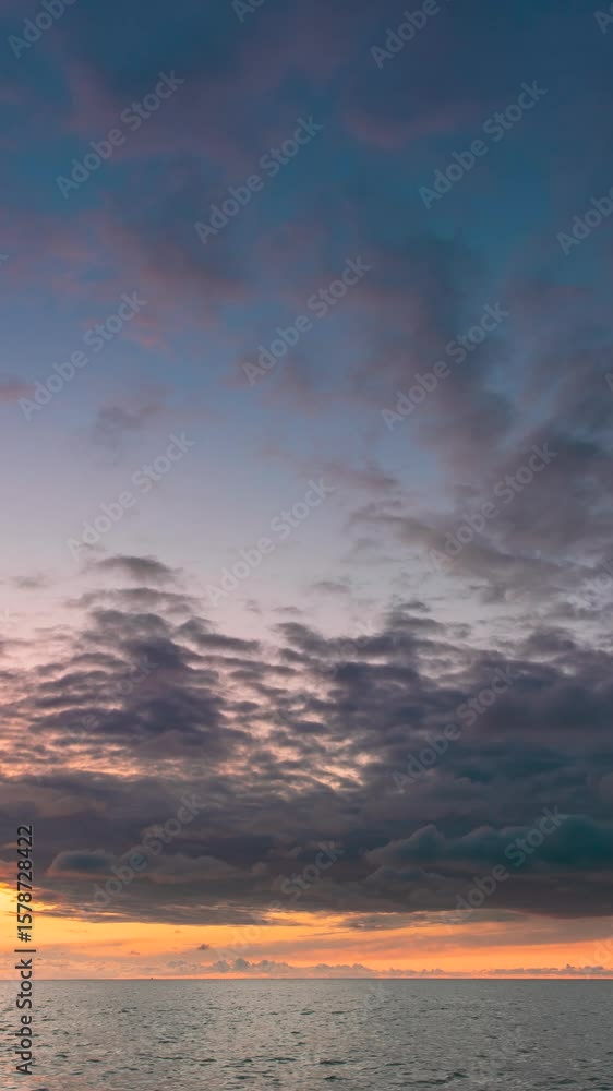 Wall mural tranquility clouds float natural background sky. cumulus sky time-lapse . cloudy sky with clouds. ri