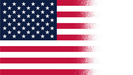 Fototapeta premium United states of America flag with brush paint texture isolated on png or transparent background. United states of America flag with transparent background.