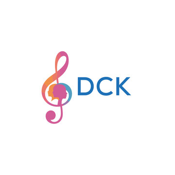 DCK &ldquo;Colorful music logo with human faces and treble clef design&rdquo; DCK Later Logo, &ldquo;Creative music academy logo with silhouette heads and notes&rdquo;
