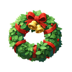 christmas wreath with poinsettia