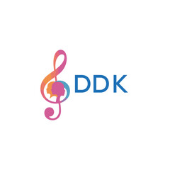 Fototapeta premium DDK “Colorful music logo with human faces and treble clef design” DDK Later Logo, “Creative music academy logo with silhouette heads and notes” 