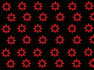 seamless pattern with red flowers
