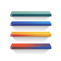 Minimalistic 2D flat icon featuring a colorful bookshelf, clean vector design, simple illustration style, isolated on a white background, modern element in vector and EPS format.