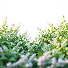 A gentle and soothing high-angle perspective of plant nutrition, depicted in soft pastel colors, creating an elevated and serene view.