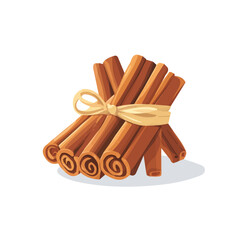 Minimalistic 2D flat icon featuring a cinnamon sticks bunch, clean vector design, simple illustration style, isolated on a white background, modern element in vector and EPS format.