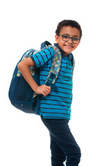 Young Happy Boy Student With Backpack Smiling Confidently