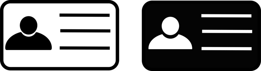 ID card icon, Identification card, Employee clerk card, Design for website and mobile app