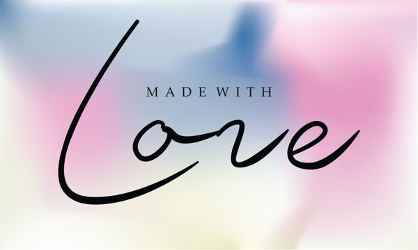 Made with love lettering with a heart symbol. Hand-drawn black calligraphy lines. Ink vector inscription isolated. Lettering for your handmade items, products, shops, tags, labels.eps8