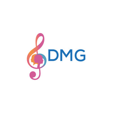 DMF music logo, DMF treble clef, DMF human silhouette, DMF colorful design, DMF gradient logo, DMF modern art, abstract logo, DMF creative symbol, DMF artistic logo, DMF music academy, DMF vocal schoo