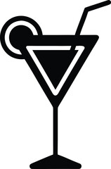 Cocktail Solid Glygy Vector Silhouette Art Icon

